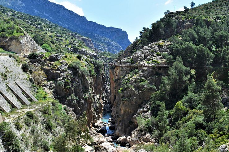 Caminito del Rey, view to Las Palomas Cliff.