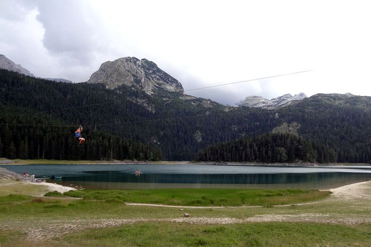 Zip line at Black Lake, Durmitor National Park