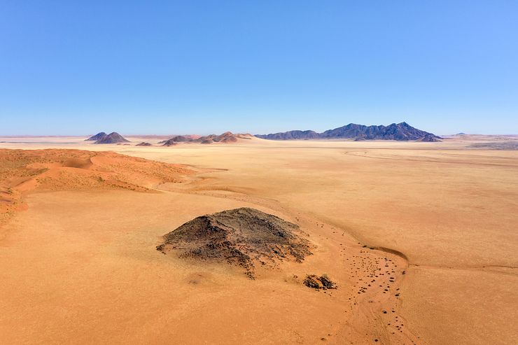 Drone view of the colorful desert.