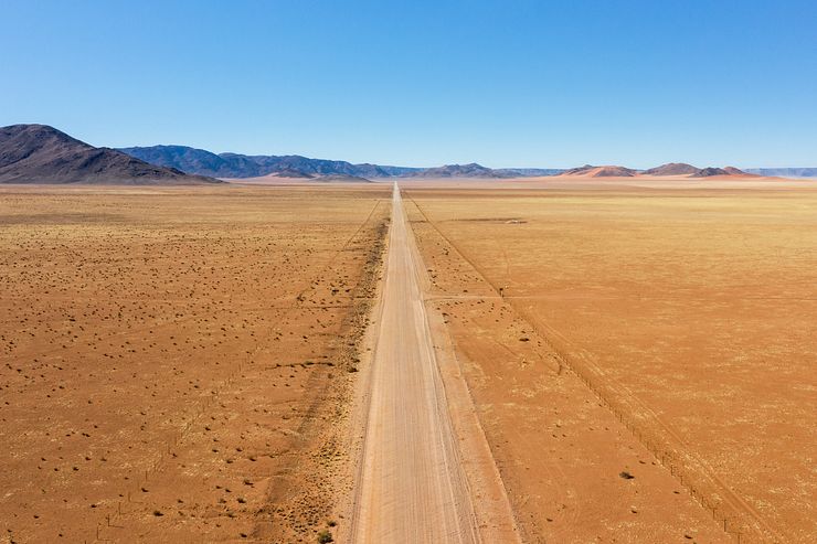Driving into the horizon on road D707.