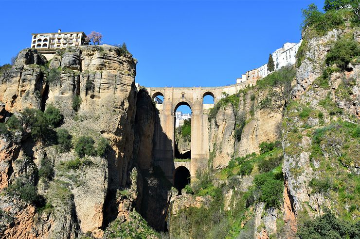 Ronda, Puente Nuevo from the Arco del Cristo (lower) viewpoint.