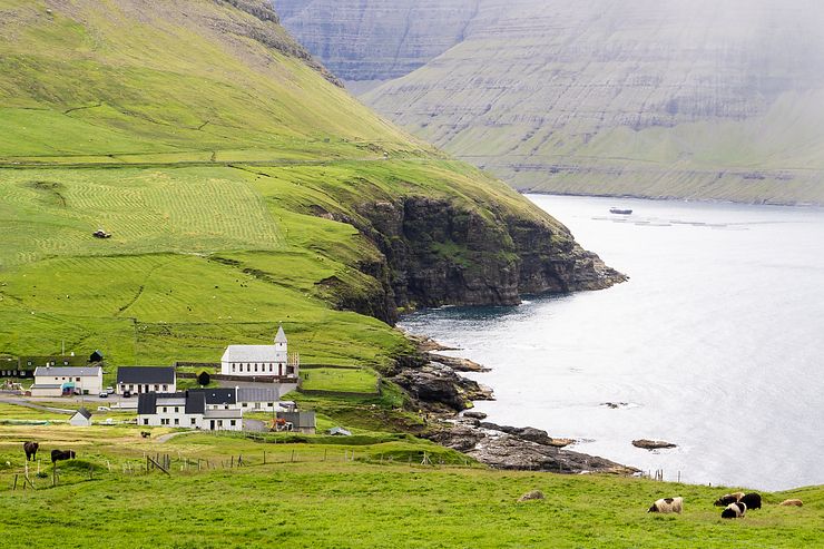 The church at the west end of Viðareiði.
