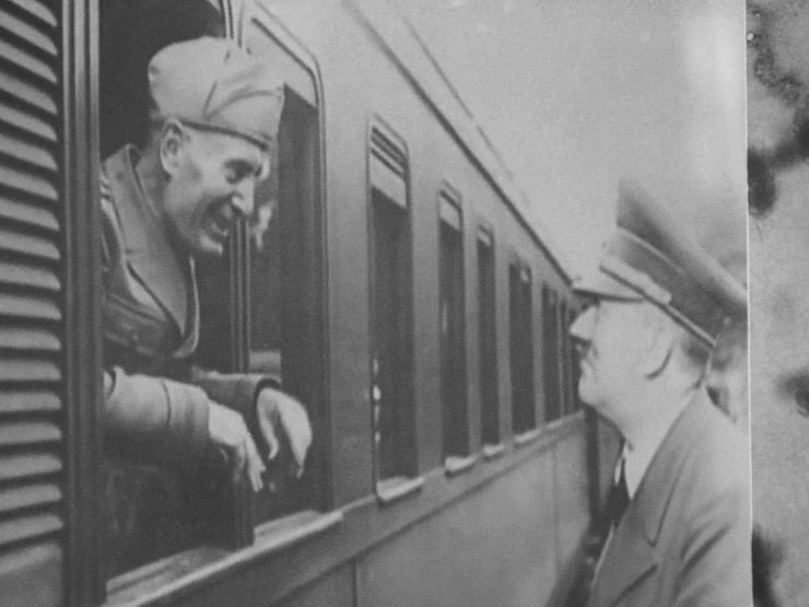 Hitler and Mussolini at Wolf's Lair.