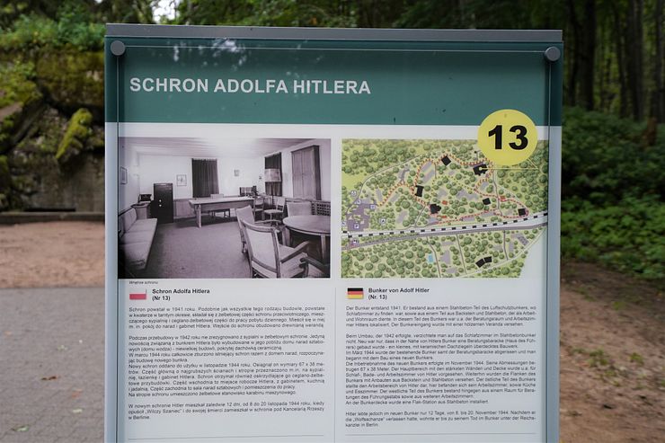 Information panel at Wolf's Lair.